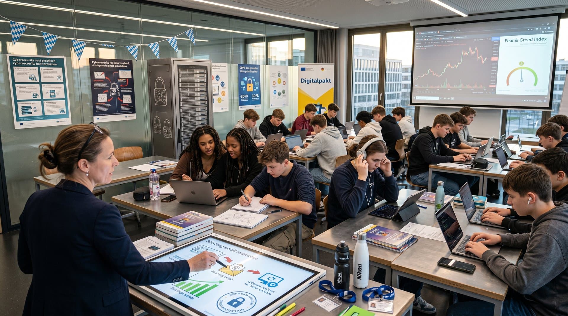 Schüler lernen Cybersicherheit und Finanzbildung in bayerischer Schule nach Bank-Glitch