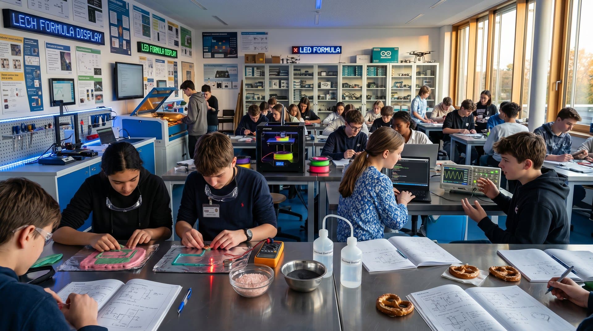 Leitfähiger Ton als Clay PCB: Schülerhände bauen lötenfreie Circuits mit LED und Multimeter
