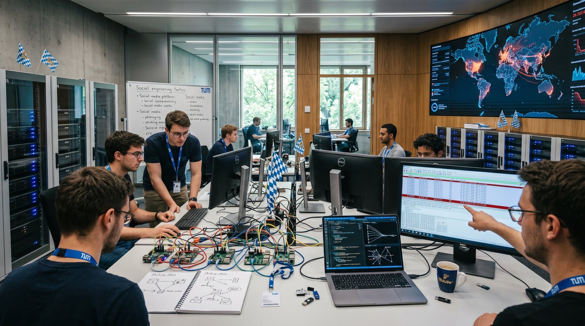 Cybersicherheitslabor an TU München mit Phishing-Simulationen und Threat-Maps