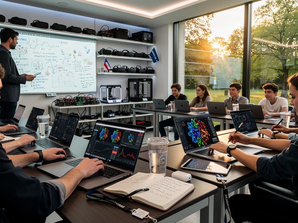 Klassenzimmer Weilerschule München: Schüler nutzen KI für Wissenschaft und FinTech-Analysen