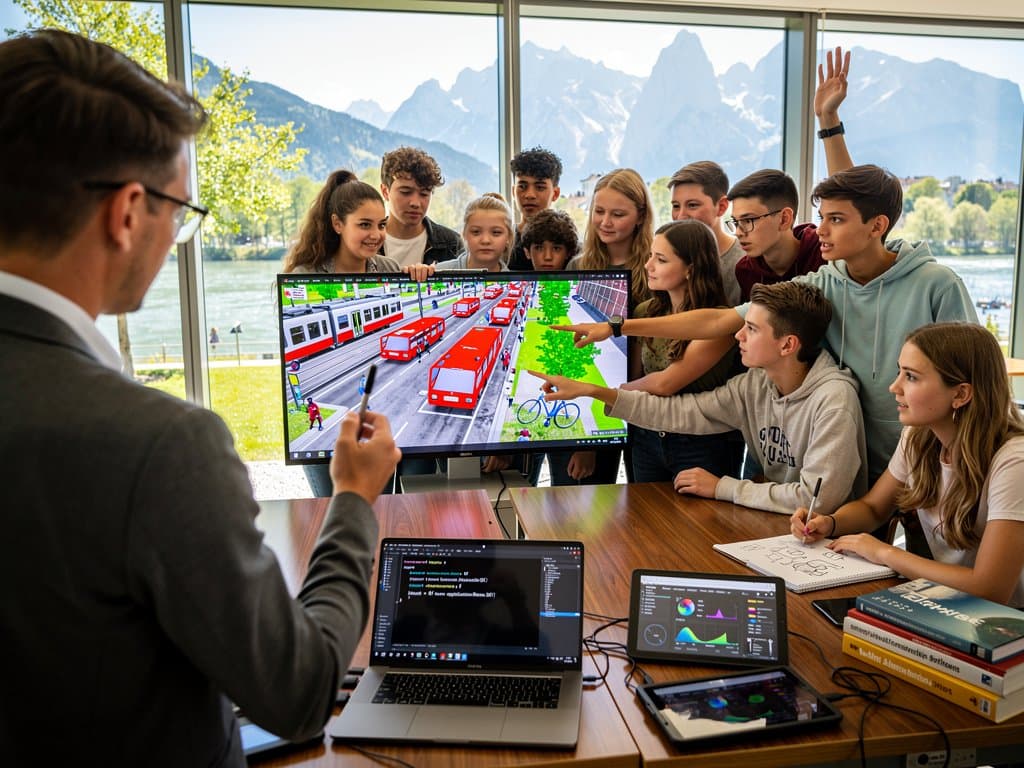 Schüler in München-Gymnasium analysieren Computer-Vision-Daten von Verkehr auf Touchscreen mit EdTech-Tools