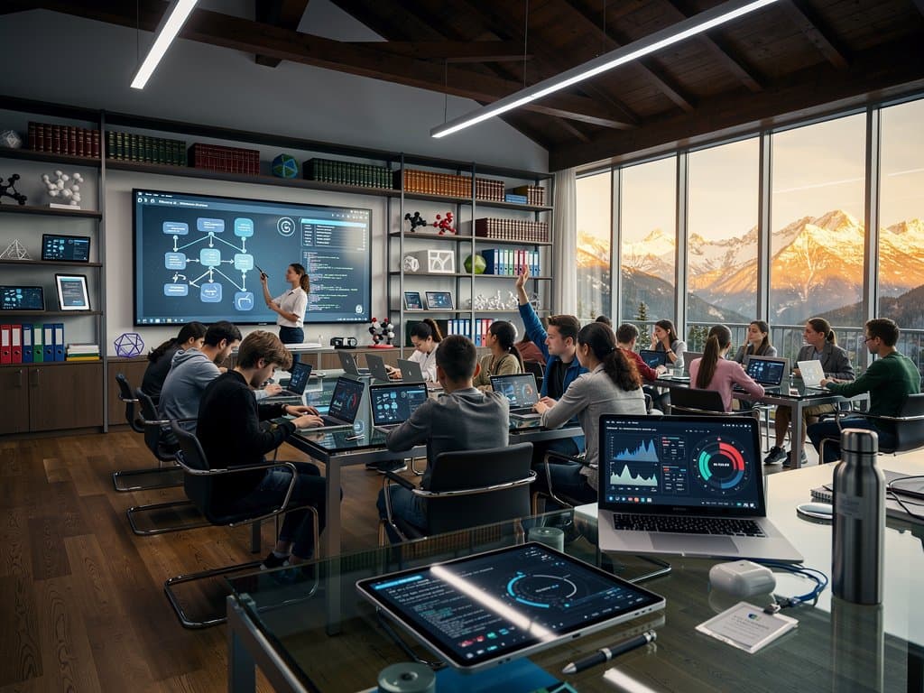 KI-Tools optimieren Lehrmethoden in bayerischem Gymnasiumsklassenzimmer mit personalisierten Lernpfaden