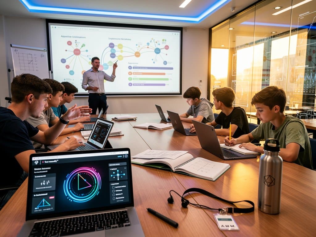 EdTech-Labor in bayerischer Schule mit KI-Tools, Tablets und Lernplattformen für personalisiertes Lernen