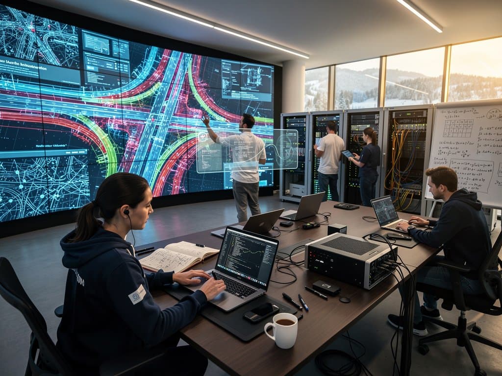 TU München-Labor: KI-Visualisierungen von Verkehrsdaten auf Videowand mit High-End-Equipment