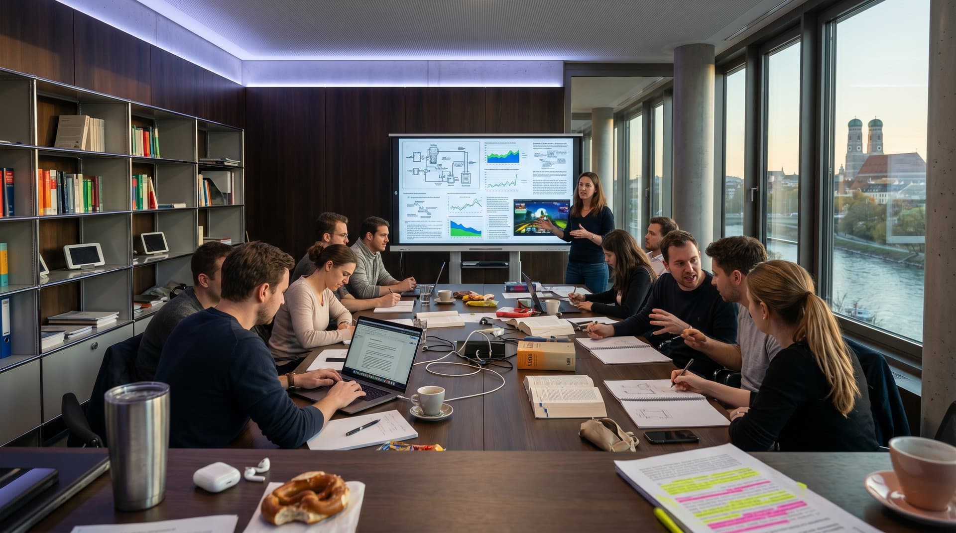 Seminarraum München: Whiteboard zu Turtle WoW Shutdown, Urheberrecht, DigitalPakt und Crypto