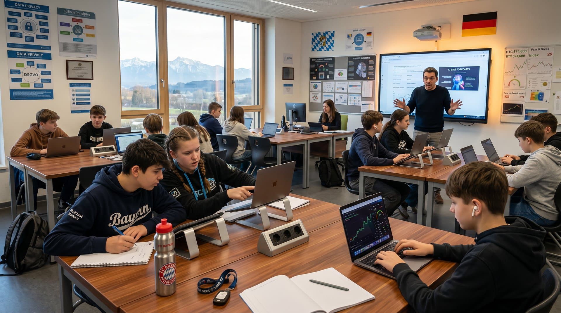 Schüler in bayerischer Klasse analysieren Crypto-Daten und KI-Modelle für kritisches Denken
