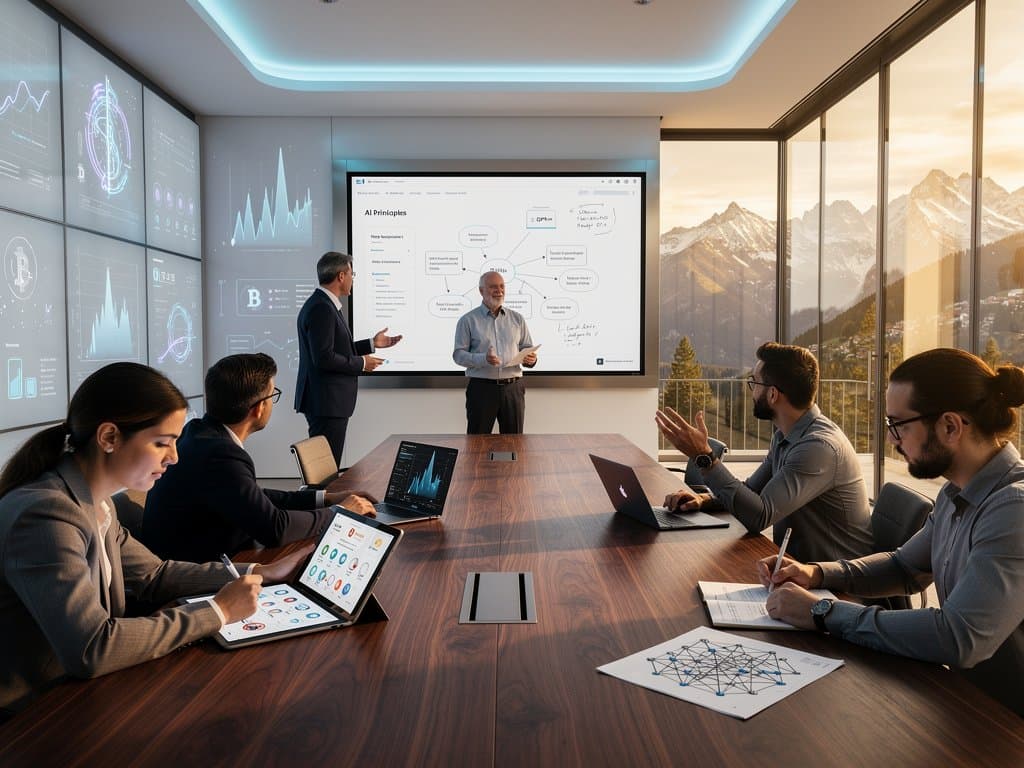 KI-Ethik-Debatte in bayerischem Klassenzimmer mit Tech und Marktcharts