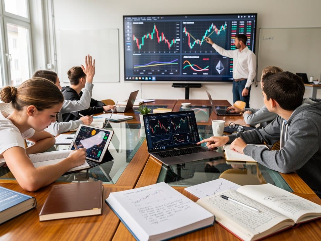 Lehrer und Schüler in Münchner Schule analysieren KI-gestützte BTC-Charts bei 76.450 USD