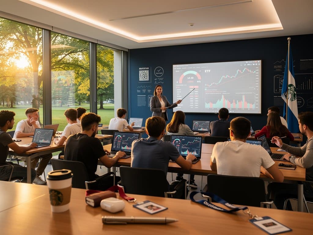 Münchner Gymnasium-Schüler analysieren Schwab Crypto-Warnung und Fear & Greed Index 33 am Whiteboard