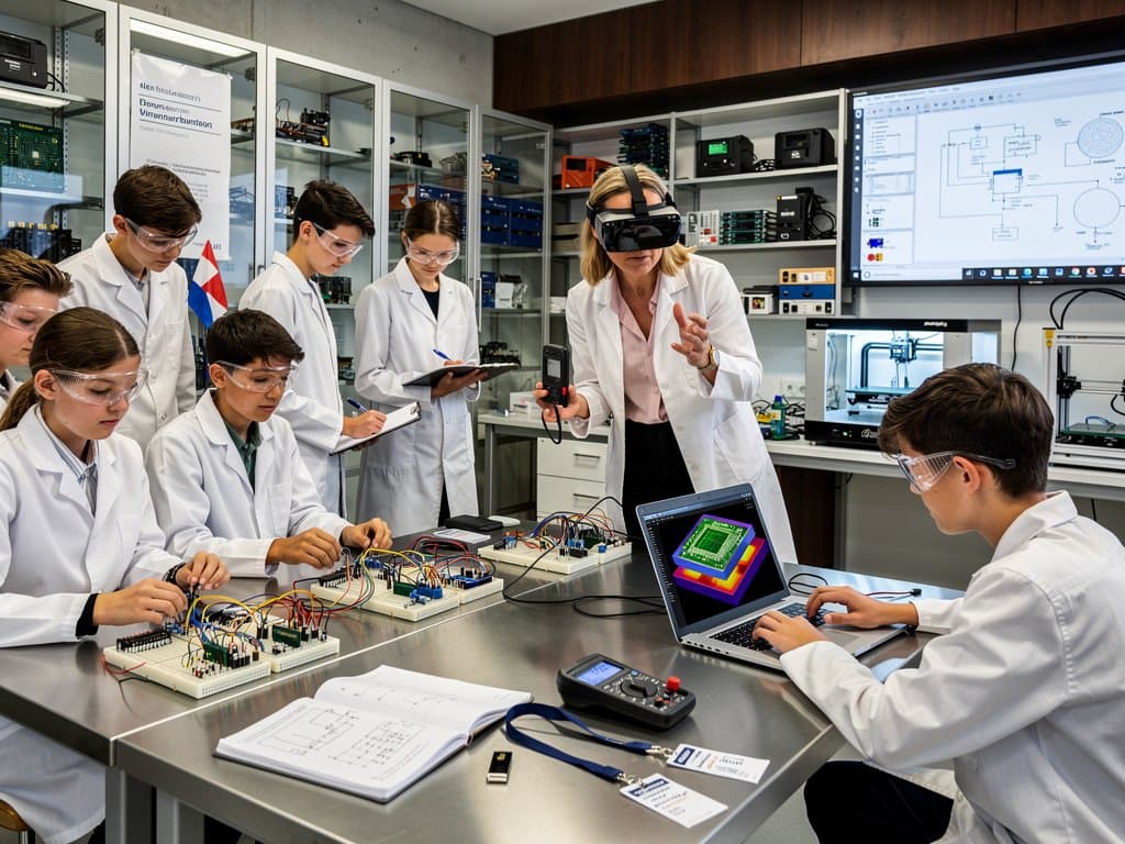 Schüler bauen Halbleiter-Modelle in modernem Münchner STEM-Labor mit Digitalpakt-EdTech und TUM-Kooperation