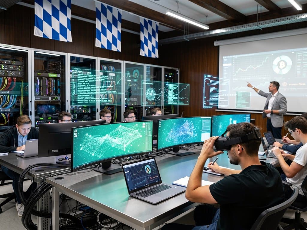 KI-Labor in Berufsschule mit Charts zu BTC und neuronalen Netzen